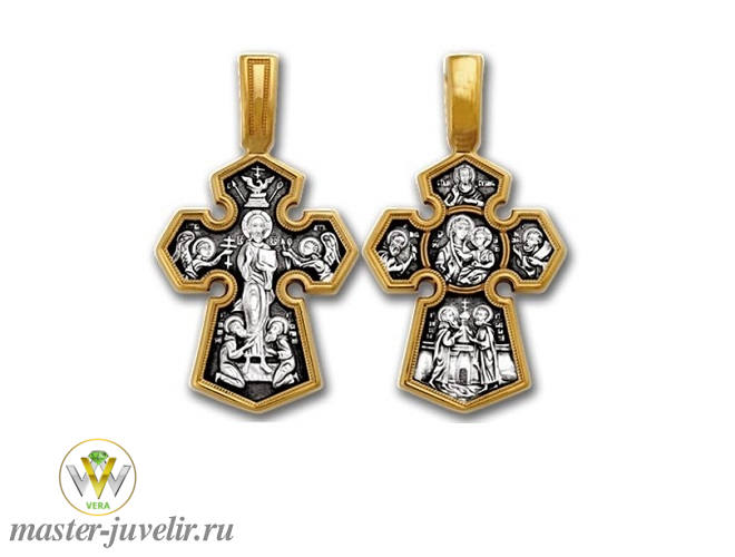 Купить православный крестик господь вседержатель икона божией матери семиезерная в ювелирной мастерской