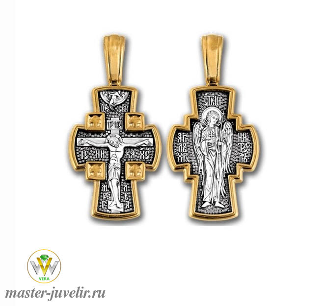 Купить православный крестик распятие господне ангел хранитель в ювелирной мастерской