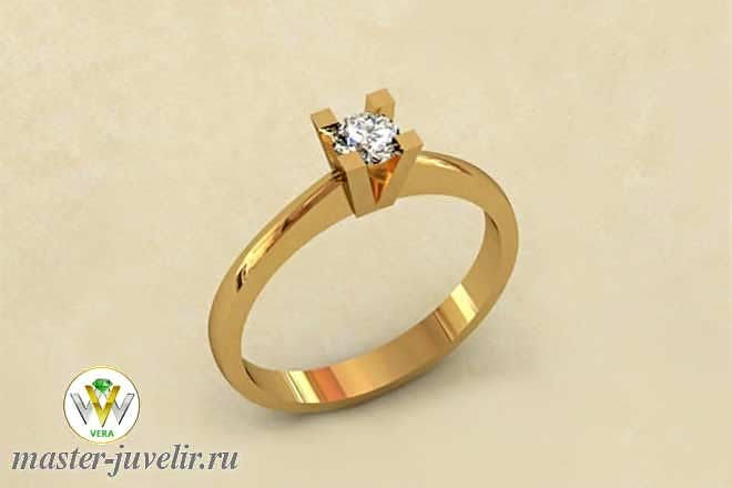Купить кольцо для помолвки с драгоценным камнем бриллиантом в ювелирной мастерской