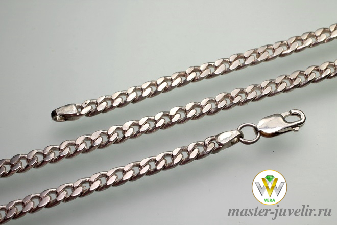 Купить цепочка серебряная панцирное плетение 5 мм в ювелирной мастерской