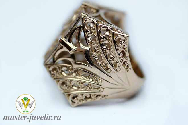 Эксклюзивный именной перстень ЮК мужской из золота с инициалами