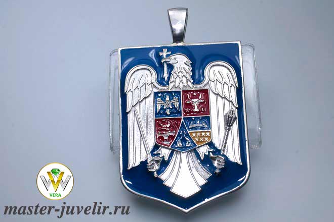 Купить кулон серебряный герб молдавии в ювелирной мастерской