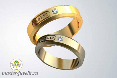 Обручальные кольца с символическими цифрами 