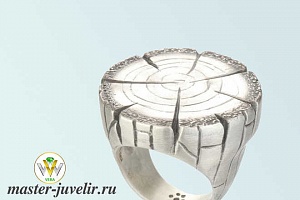 Дизайнерское серебряное кольцо Ствол дерева