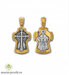 Православный крестик Процветший крест Святые мученицы Вера Надежда Любовь и мать их София
