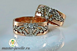 Эксклюзивные обручальные кольца в розовом и белом золоте