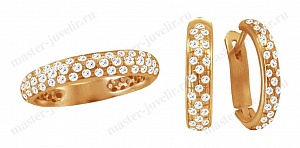 Гарнитур золотой с бриллиантами: кольцо, серьги