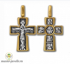 Православный крест Распятие Божия Матерь"Воплощение". Пять святителей