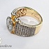 Эксклюзивное золотое кольцо широкое с бриллиантами