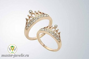 Изысканные обручальные кольца короны с бриллиантами