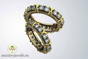 Обручальные кольца эксклюзивные с бриллиантами 