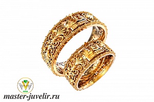 Винтажные обручальные кольца в золоте