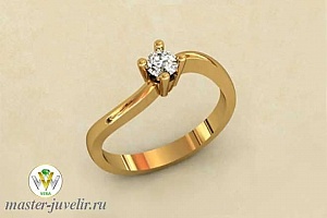 Женское помолвочное кольцо с бриллиантом