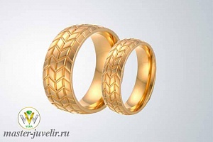 Обручальные кольца автомобильные покрышки из золота