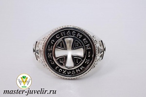 Православная печатка из серебра Георгиевский крест