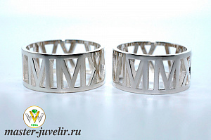 Серебряные обручальные кольца с инициалами