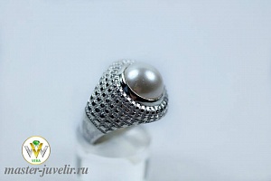 Серебряное кольцо из серебра с жемчугом