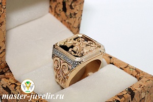 Перстень Герб Москвы золотой