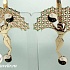 Серьги золотые Инь-Ян с бриллиантами: дерево с изумрудами в кроне и стволом в виде девушки