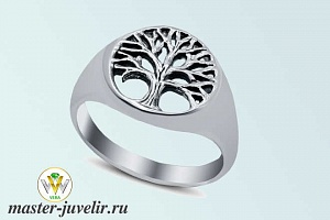 Кольцо серебряное Дерево жизни дизайнерское