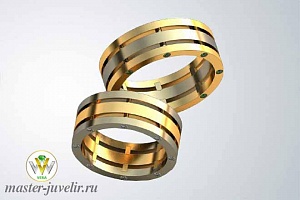 Необычные обручальные кольца в двух цветах