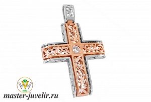 Оригинальный крестик декоративный с бриллиантом