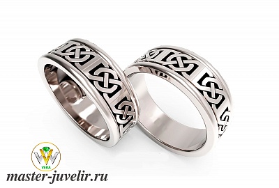 Серебряные обручальные кольца с кельтскими узорами