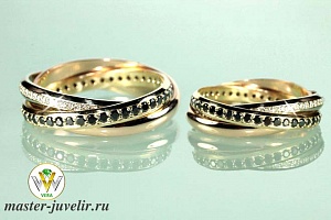 Эксклюзивные обручальные кольца Тринити в трех цветах золота