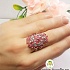 Оригинальное серебряное кольцо с розовыми камнями