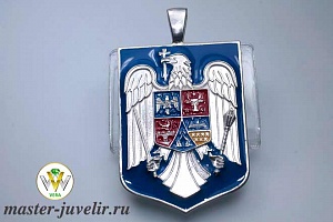 Кулон серебряный Герб Молдавии