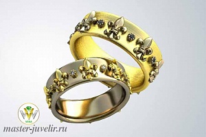 Обручальные кольца с геральдическими лилиями 