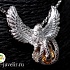 Кулон золотой Орел со Змеей держащие цитрин